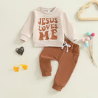 Lioraitiin Toddler Baby Boy Outfit Letter Print Long Sleeve