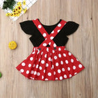 Lioraitiin Newborn Baby Girl Fly Sleeve Black Vest Top+Mini Dress
