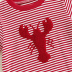 Lioraitiin Newborn Baby Girls Romper Lobster Stripe Pattern Short