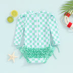 Lioraitiin Newborn Girls Bikini Beach Swimwear Long Sleeve