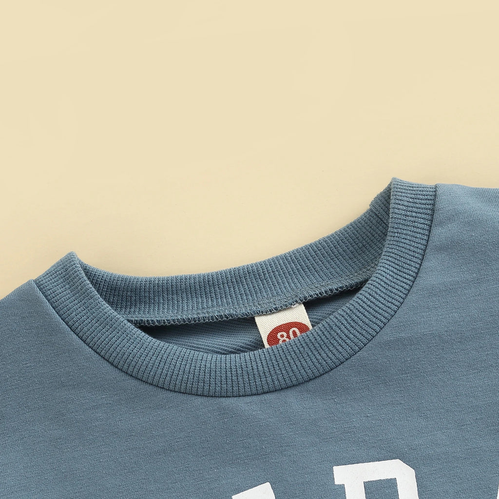 Lioraitiin 0-3Years Toddler Baby Boys Letter Print Round Neck Long
