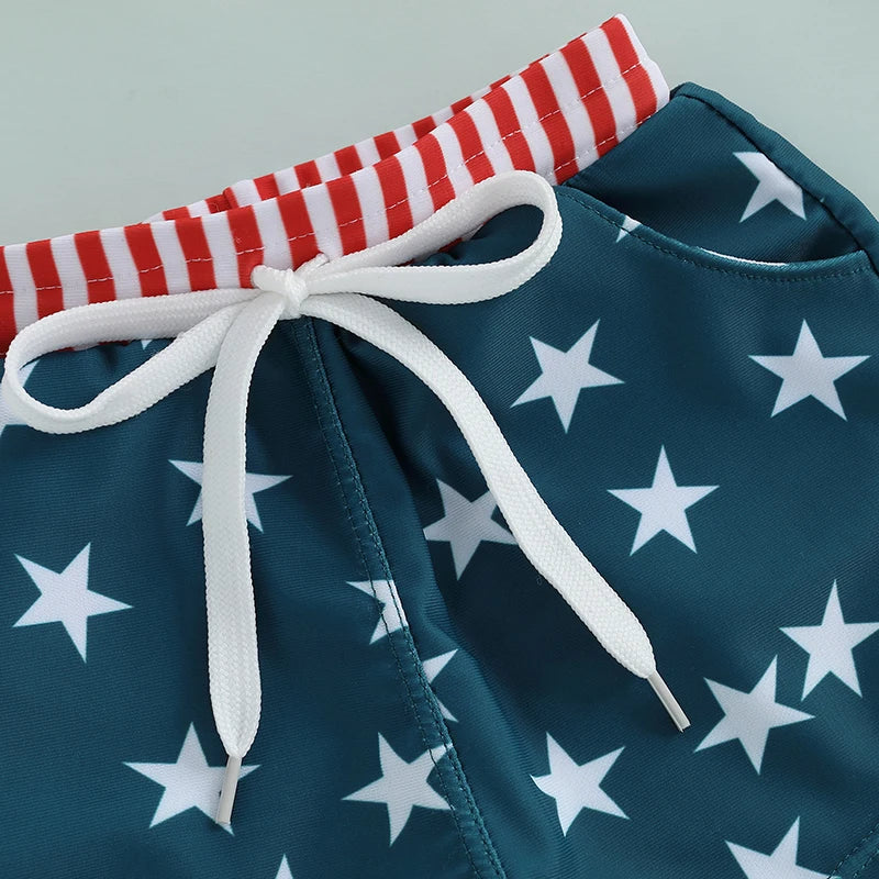 Lioraitiin Toddler Baby Boys Beach Shorts Kids Independence Day