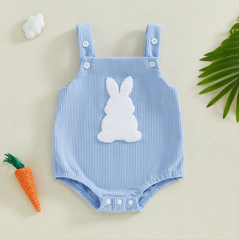 Lioraitiin Newborn Baby Boys Girls Easter Romper Sleeveless Fuzzy