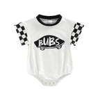 Lioraitiin 0-18M Infant Baby Girl Boy Romper Plaid Short Sleeve Round