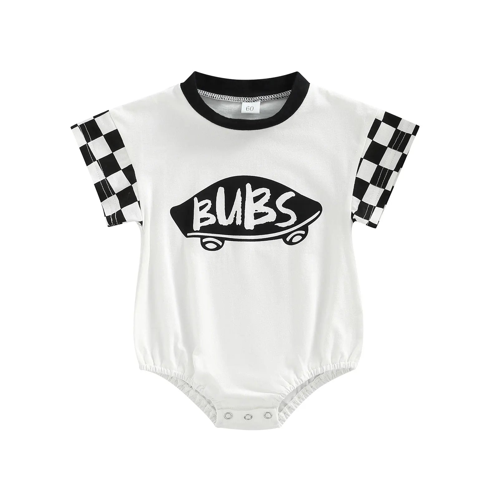 Lioraitiin 0-18M Infant Baby Girl Boy Romper Plaid Short Sleeve Round