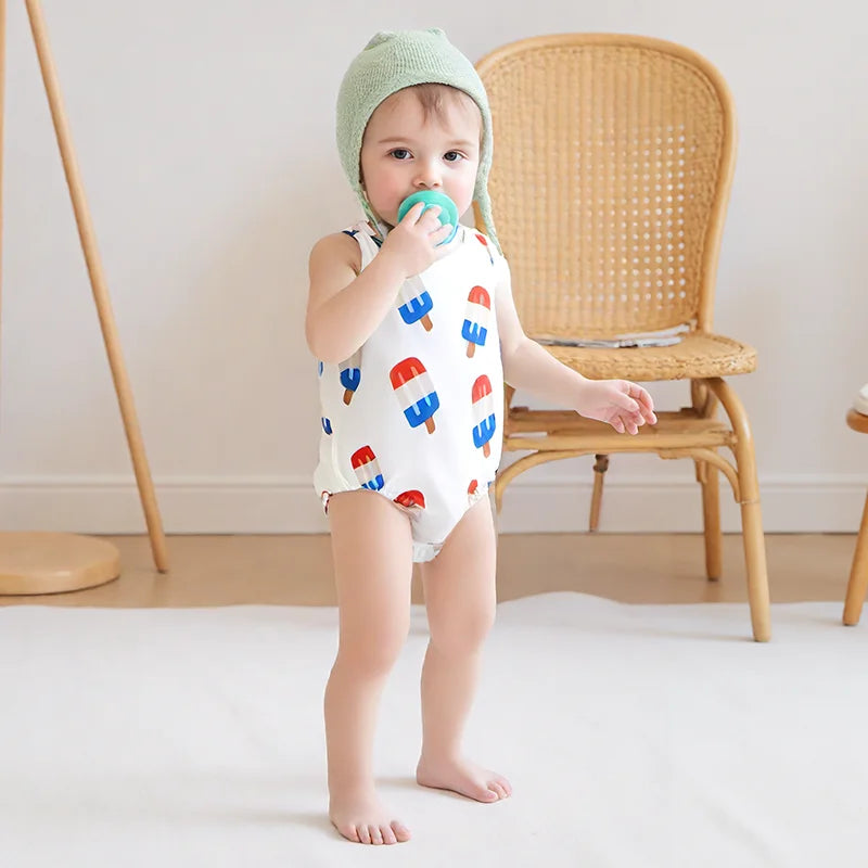 Lioraitiin Newborn Baby Boys Fourth of July Romper for Girls Cute