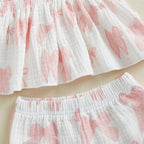 Lioraitiin Toddler Kid Baby Girl Set Sleeveless Lacing Strap Camisole
