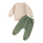 Lioraitiin Baby Boy Outfits Long Sleeve Tractor Letter Print Tops +