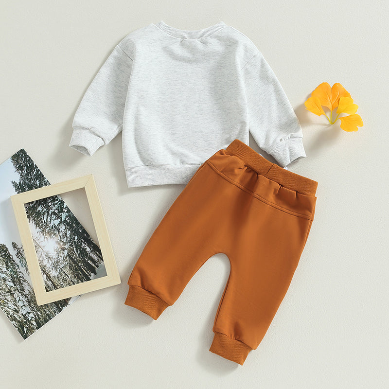 Lioraitiin 0-3Years Baby Boy Girl 2Pcs Outfit Letter Print Long