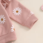 Lioraitiin Toddler Girl Outfit Daisy Print Long Sleeve Sweatshirt