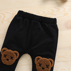 Lioraitiin 0-5Years Kids Boy Tracksuit Fluffy Cartoon Bear O-Neck