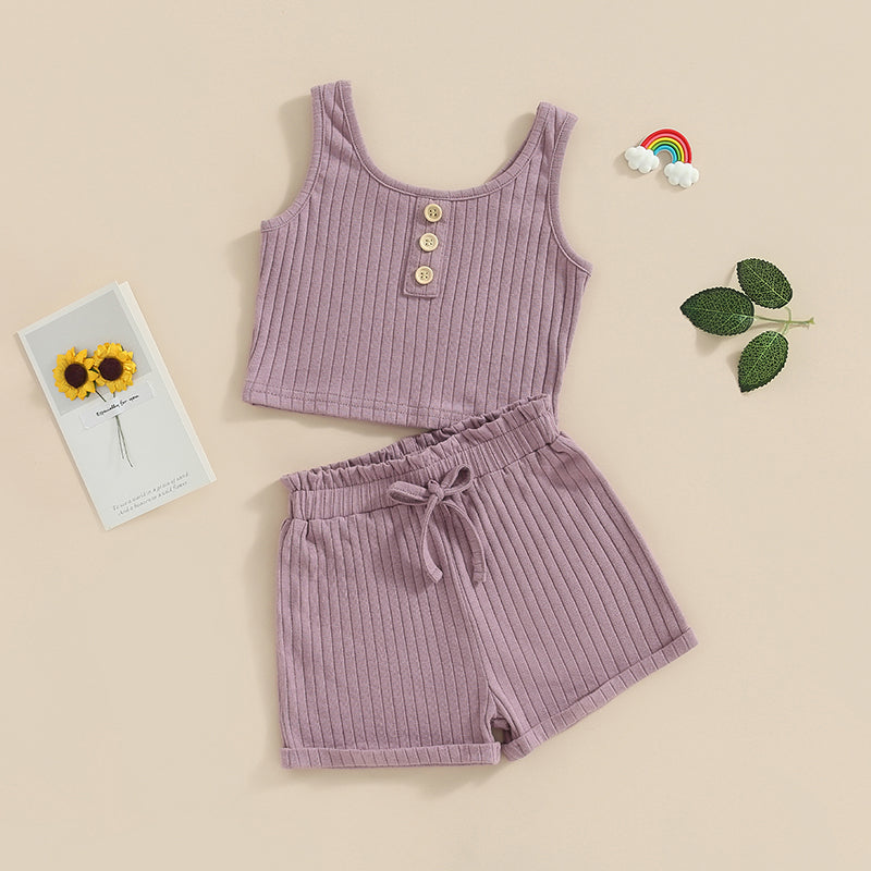 Lioraitiin 0-8Years Kid Girls 2Pcs Pants Suit Sleeveless Knitting