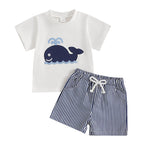 Lioraitiin Toddler Baby Boy Shorts Set Whale/Dinosaur/Turtle Short