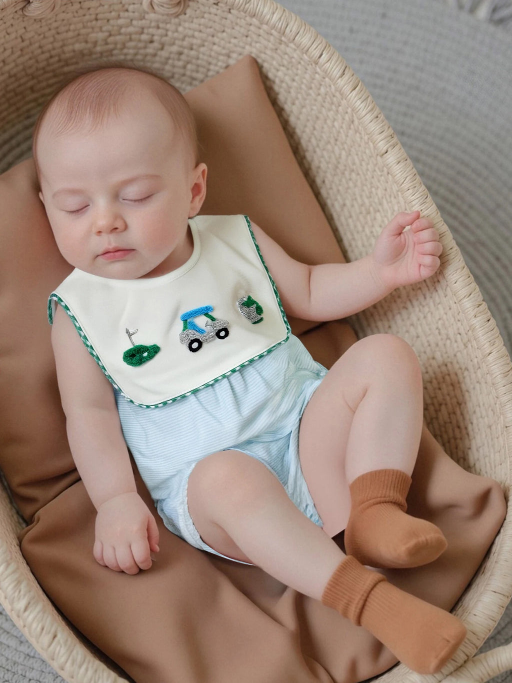 Lioraitiin Baby Boy Romper Sleeveless Crew Neck Striped Bodysuit for