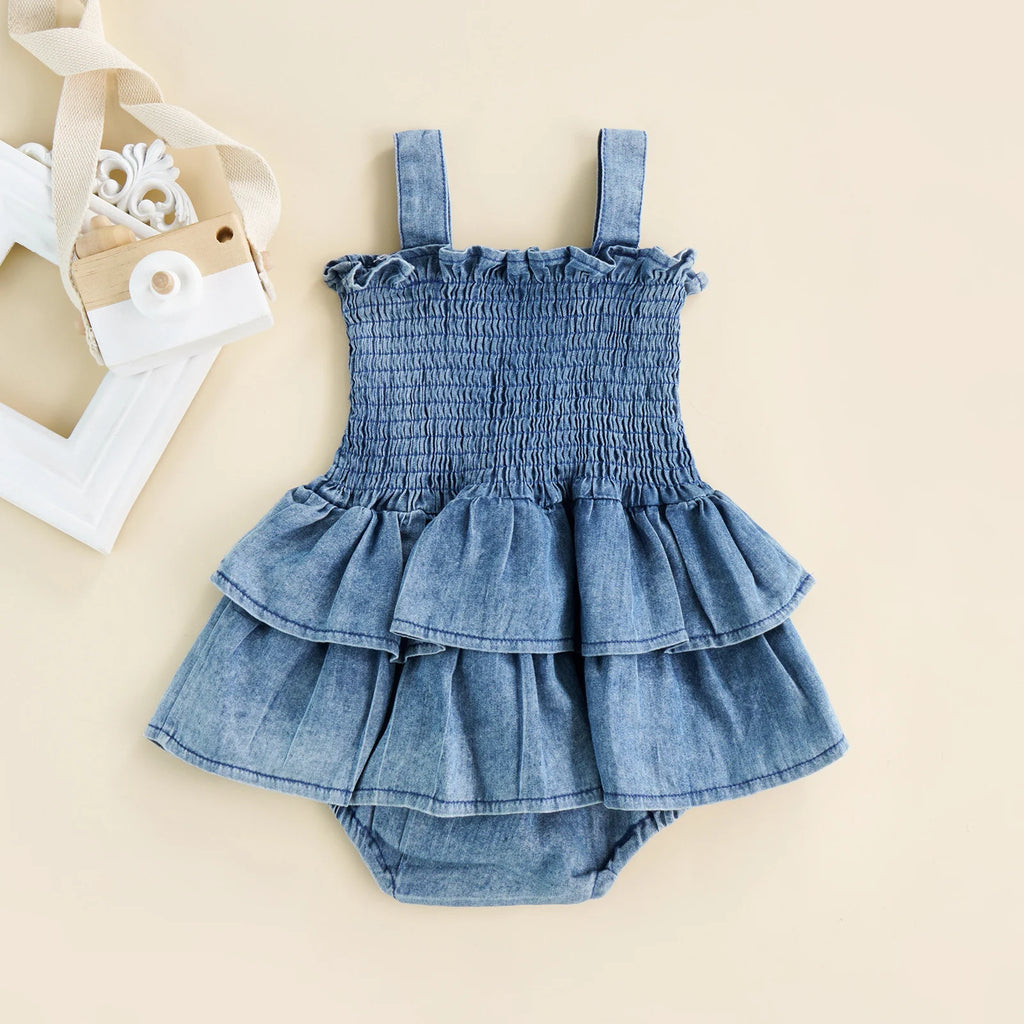 Lioraitiin 0-18M Infant Baby Girl Bodysuit Sleeveless Suspender