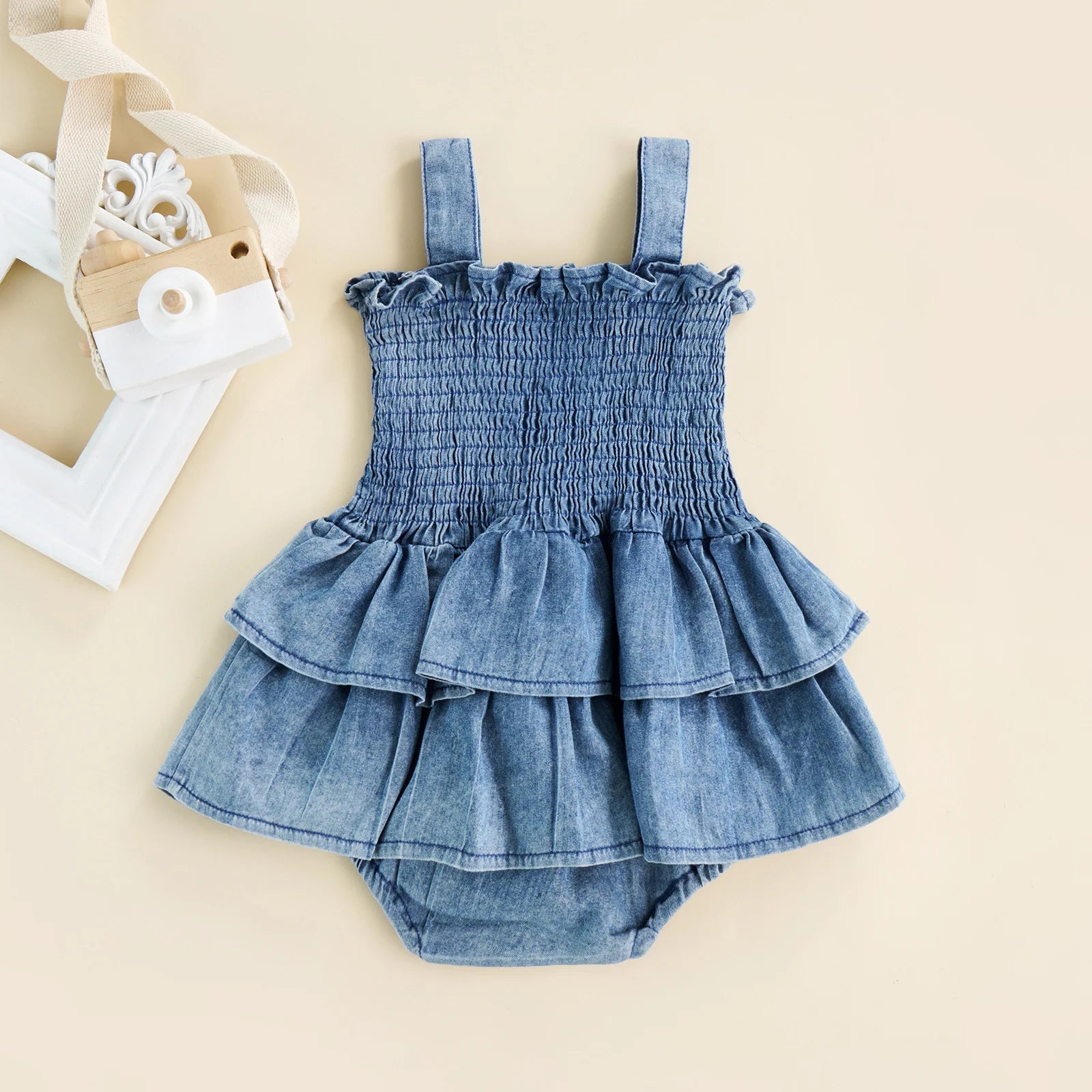Lioraitiin 0-18M Infant Baby Girl Bodysuit Sleeveless Suspender
