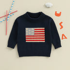 Lioraitiin Kids Baby Girls Boys 4th of July Sweater US Flag Pattern
