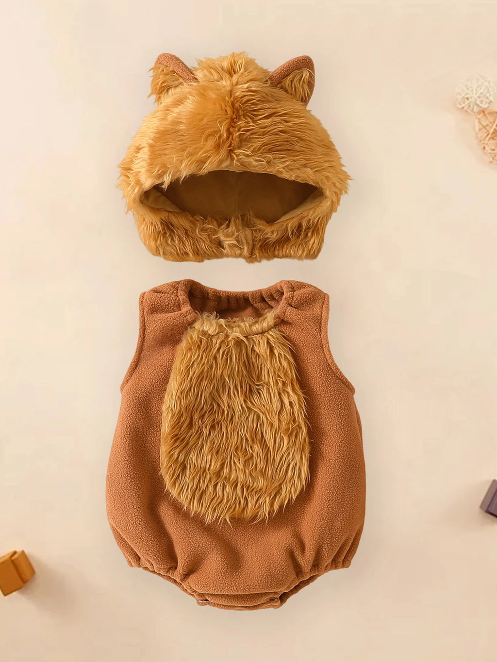 Lioraitiin Baby Boys Halloween Wolf Costume Plush Patchwork