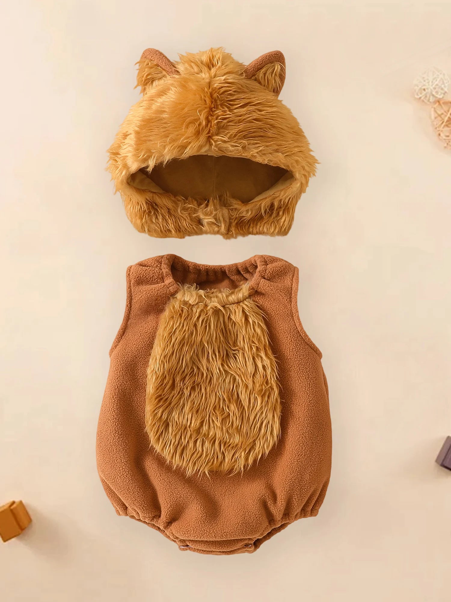 Lioraitiin Baby Boys Halloween Wolf Costume Plush Patchwork