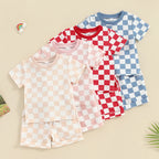 Lioraitiin 0-3Y Toddler Baby Girl Short Outfit Checkered Plaid Short