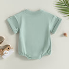 Lioraitiin 0-24M Baby Boys Girls Rompers Solid Short Sleeve O-neck