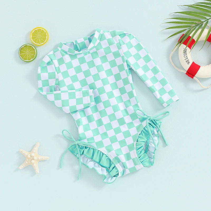 Lioraitiin Newborn Girls Bikini Beach Swimwear Long Sleeve