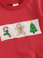 Toddler Baby Girls Boys Christmas Outfits Santa Claus Candy Print