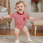 Lioraitiin Newborn Baby Girls Romper Lobster Stripe Pattern Short