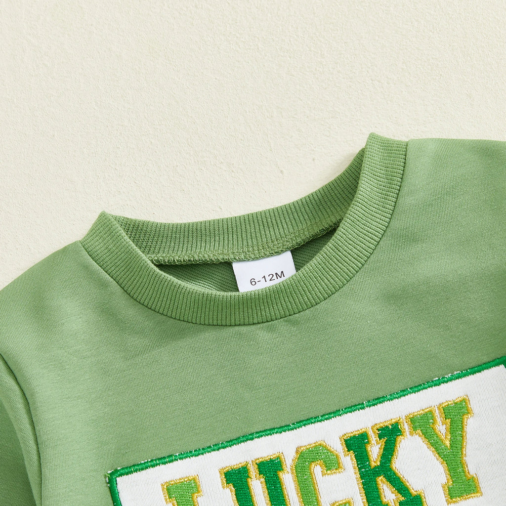 Lioraitiin Toddler Baby Boy Irish Outfit Long Sleeve Crew Neck