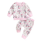 Lioraitiin Baby Girls 2Pcs Outfit, Flower Boots Print Long Sleeve