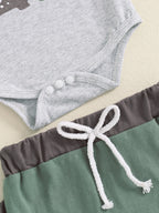 Lioraitiin Baby Boys Outfit, Long Sleeve Crew Neck Dinosaur Print