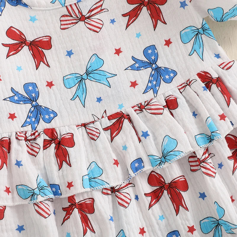 Lioraitiin Baby Girl 4th of July Outfit Love Heart Star Pattern
