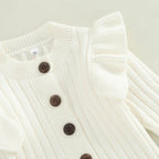 Lioraitiin 0-18M Baby Girl’s Knitted Long Sleeve Jumpsuit Fashion