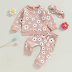 Lioraitiin Infant Baby Girl 2Pcs Set Flower Print Long Sleeve