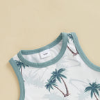 Lioraitiin Toddler Baby Boy Shorts Set Seashell/Tree Tank Tops