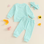 Lioraitiin Toddler Girl Outfit Daisy Embroidery Long Sleeve