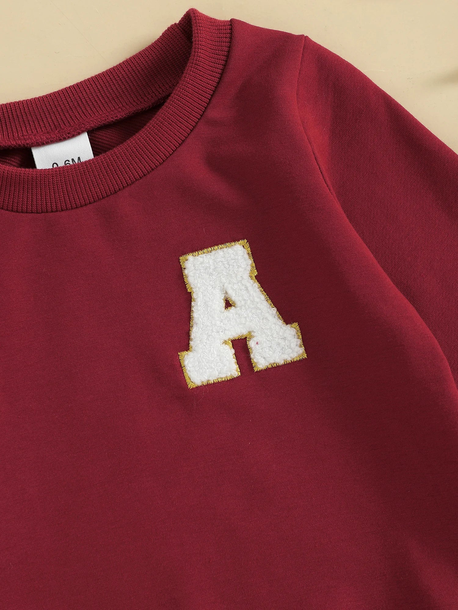 Toddler Baby Girl Boys Sweatshirt Letter Embroidery Round Neck Long