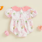 Lioraitiin Baby Girls Rompers Easter Rabbit Easter Eggs Print Doll