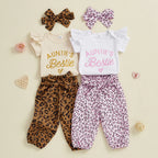 Lioraitiin Baby Girls Outfits Short Sleeve Letter Print Romper with