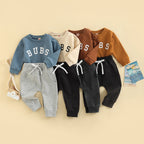 Lioraitiin 0-3Years Toddler Baby Boys Letter Print Round Neck Long