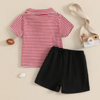 Lioraitiin Toddler Baby Boy Short Sleeve Football Embroidery T-Shirt