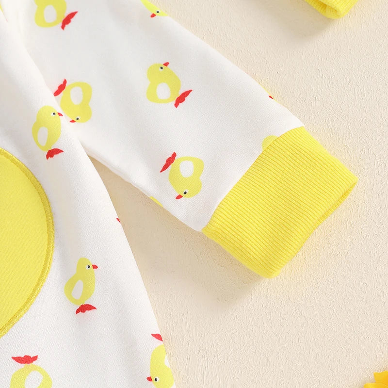 Lioraitiin Newborn Boy Girl Duck Outfit, Long Sleeve Full Length