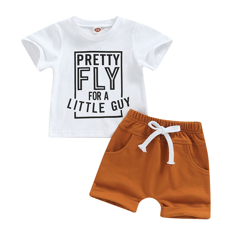 Lioraitiin 0-3Years Toddler Boys Girl 2Pcs Sets Short Sleeve Letter