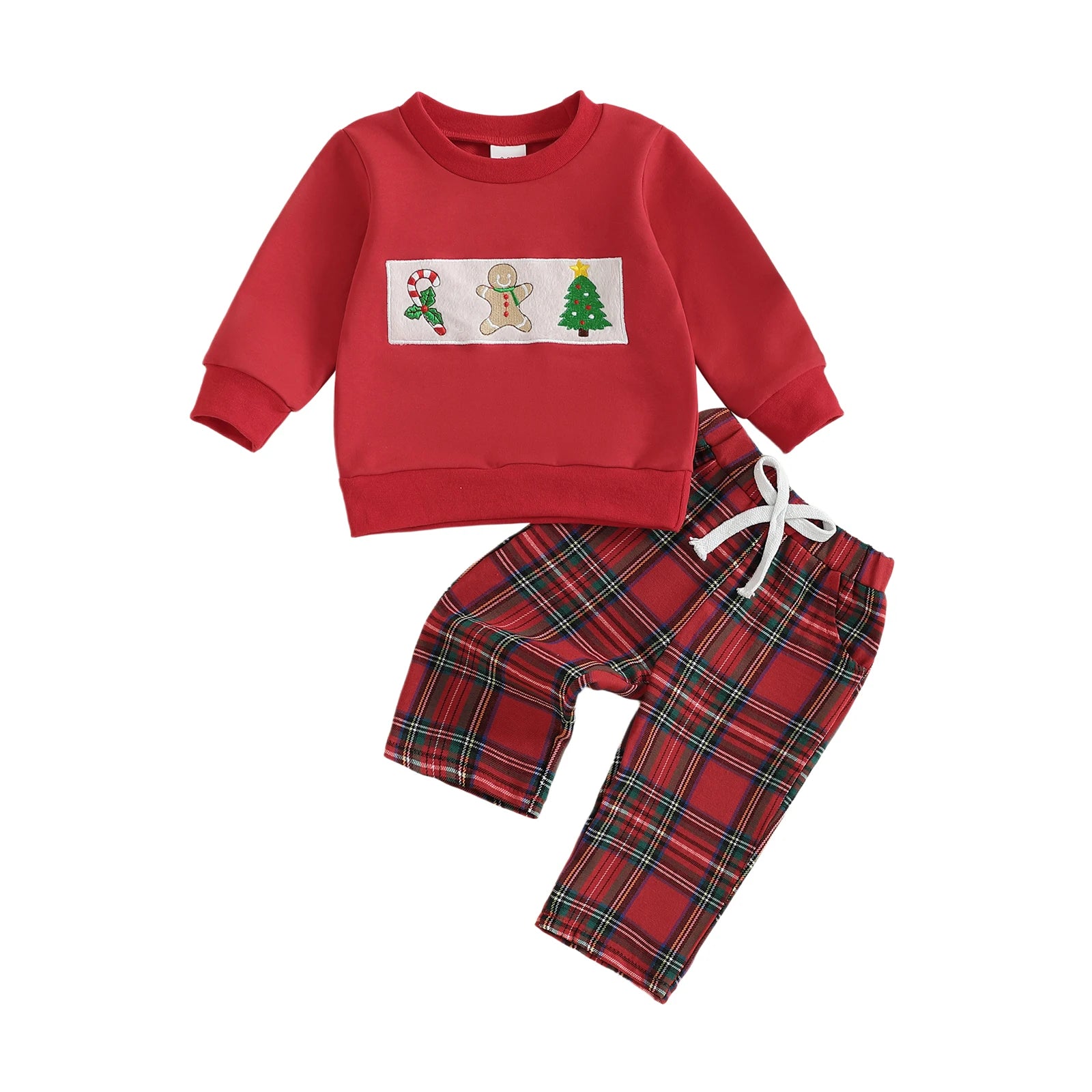 Toddler Baby Girls Boys Christmas Outfits Santa Claus Candy Print