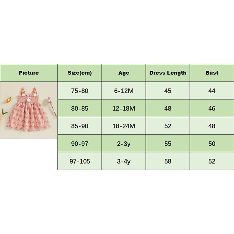 Lioraitiin Toddler Girls Easter Dress Rabbit Carrot Print Sleeveless