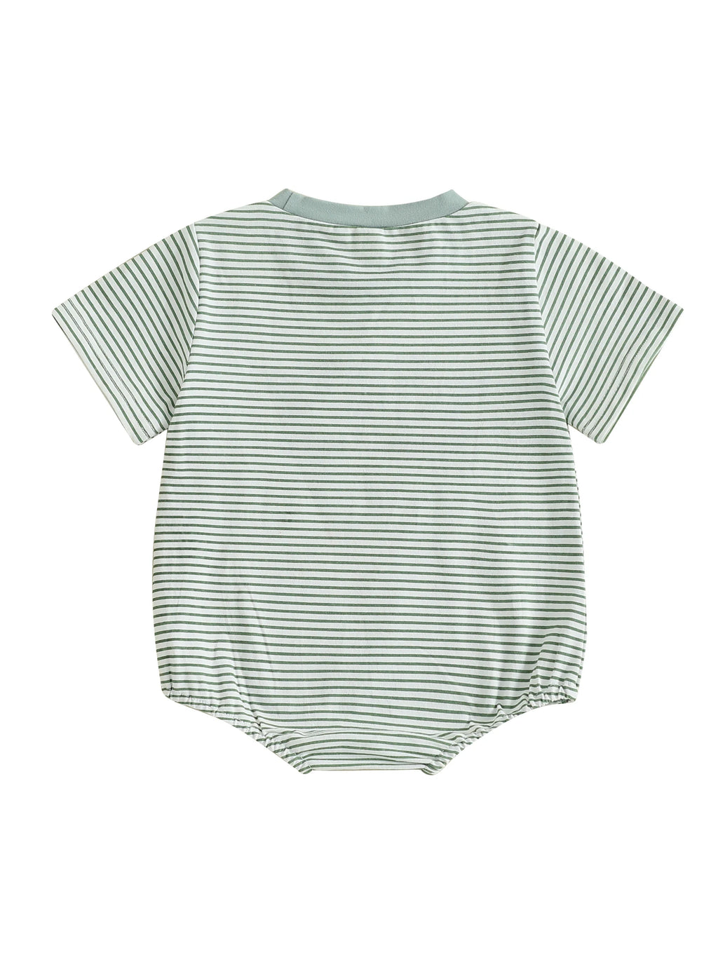 Lioraitiin Baby Boys Rompers Letter Animals Embroidery Stripe O-Neck