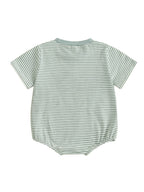 Lioraitiin Baby Boys Rompers Letter Animals Embroidery Stripe O-Neck