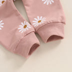 Lioraitiin Toddler Girl Outfit Daisy Print Long Sleeve Sweatshirt