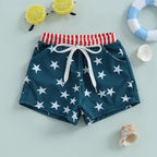 Lioraitiin Toddler Baby Boys Beach Shorts Kids Independence Day